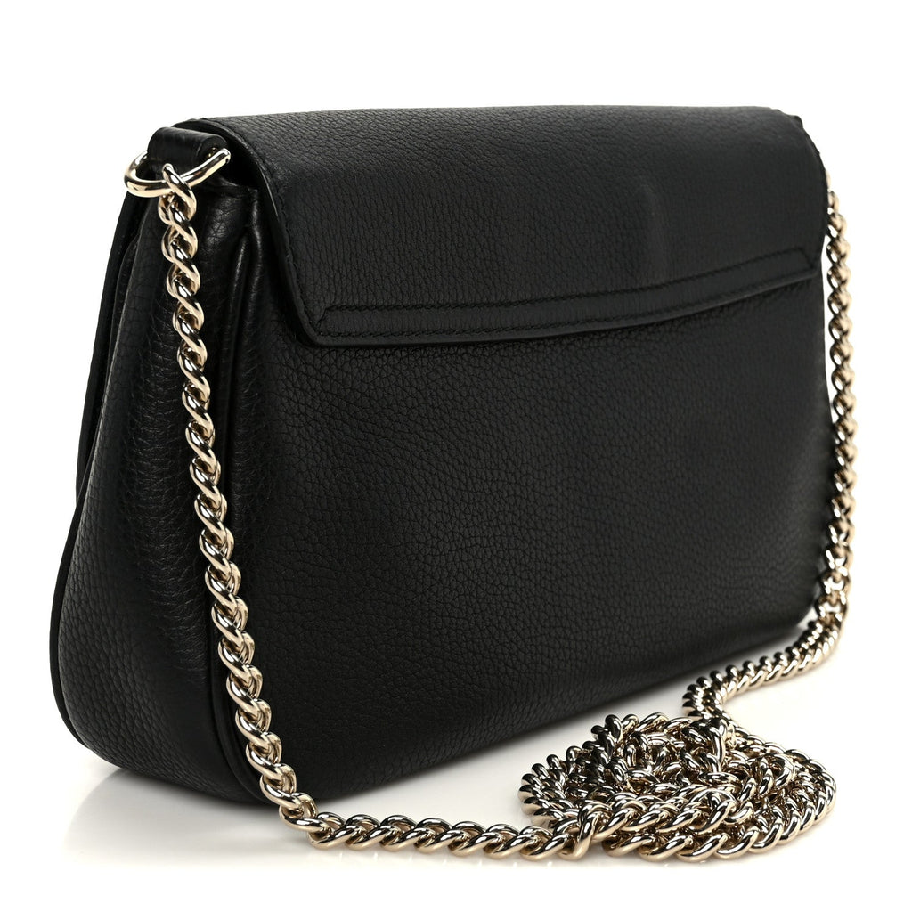 Gucci Pebbled Calfskin Medium Soho Flap Crossbody Black