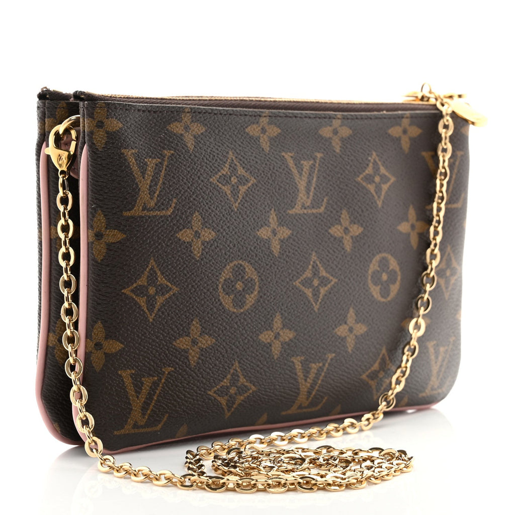 Louis Vuitton Monogram 2020 Christmas Animation Big Wheel Double Zip Pochette Rose Ballerine