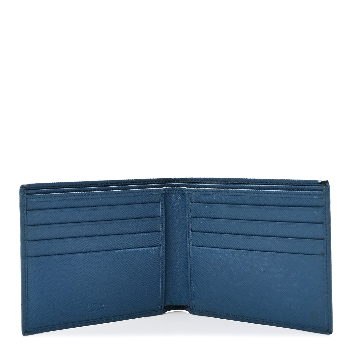 Prada Saffiano Bi-Fold Wallet Cobalto