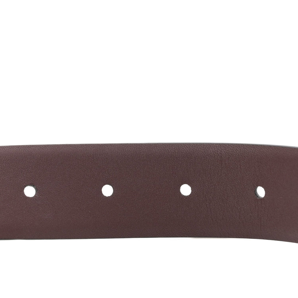 Calfskin Lambskin Metal Chain Reversible Belt 80 32 Black Burgundy
