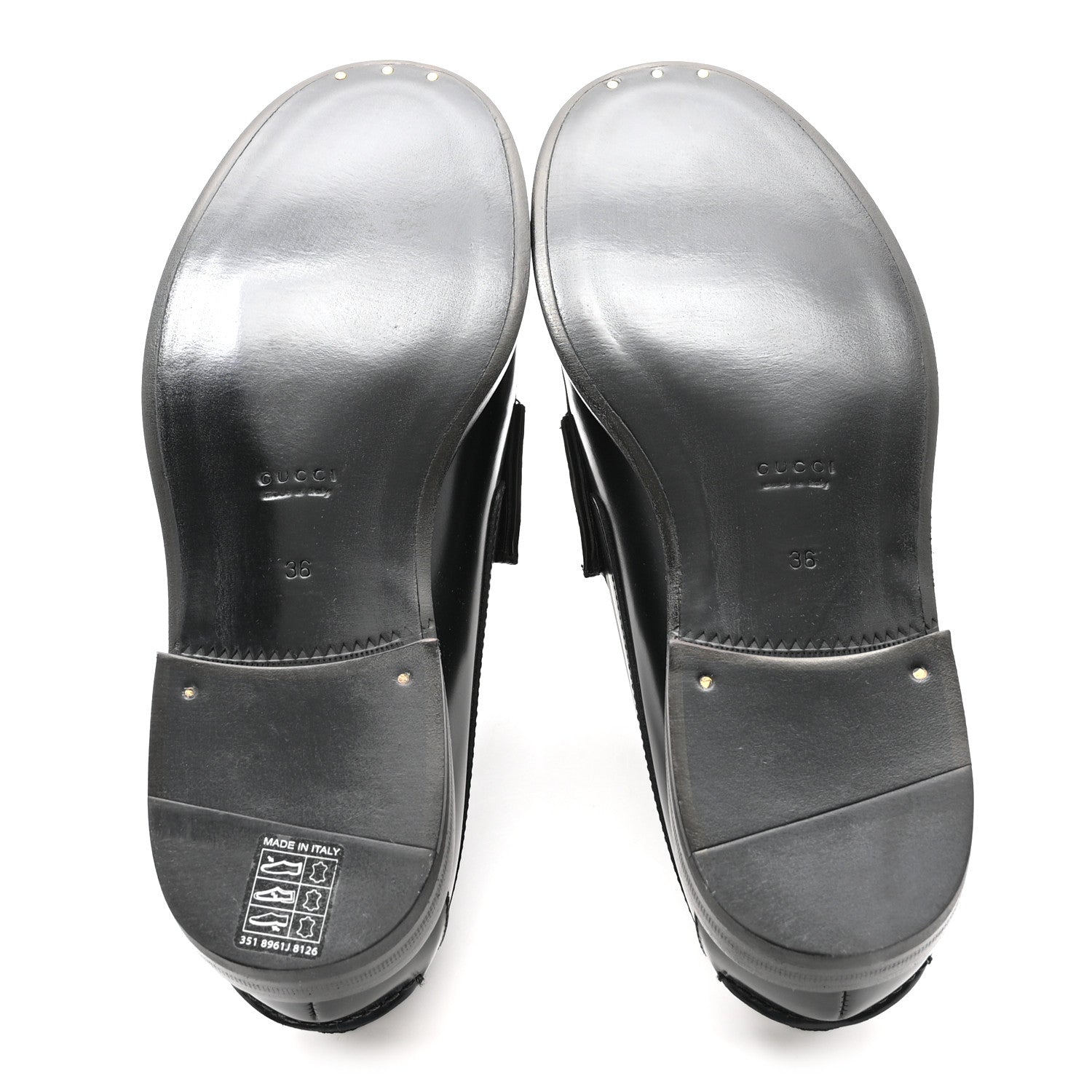 Gucci Calfskin Millennial Ribot Womens GG Loafers 36 Black
