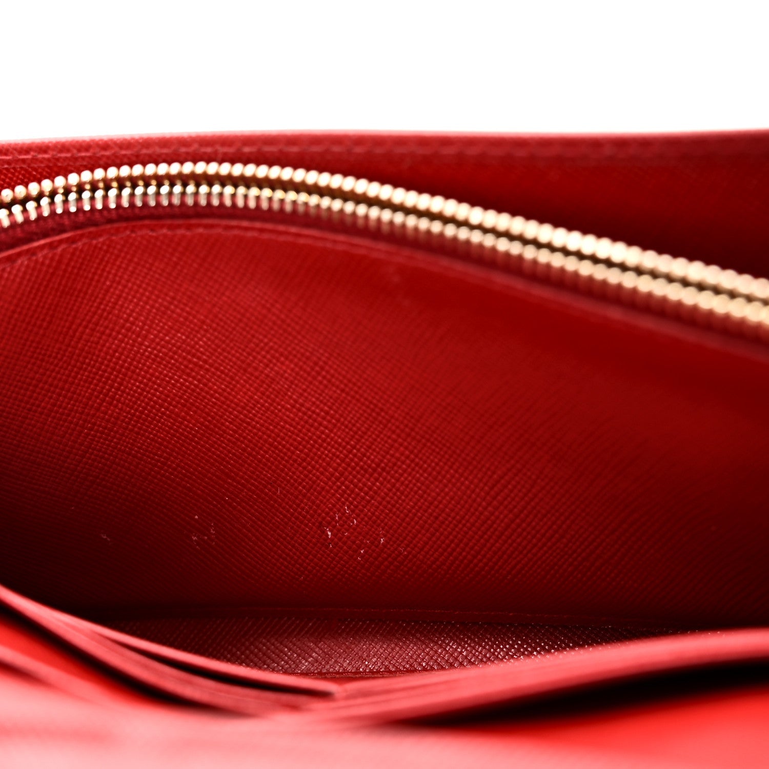 Prada Saffiano Metal Continental Flap Wallet Fuoco