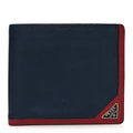 Prada Saffiano Bi-Fold Wallet Baltico Fuoco