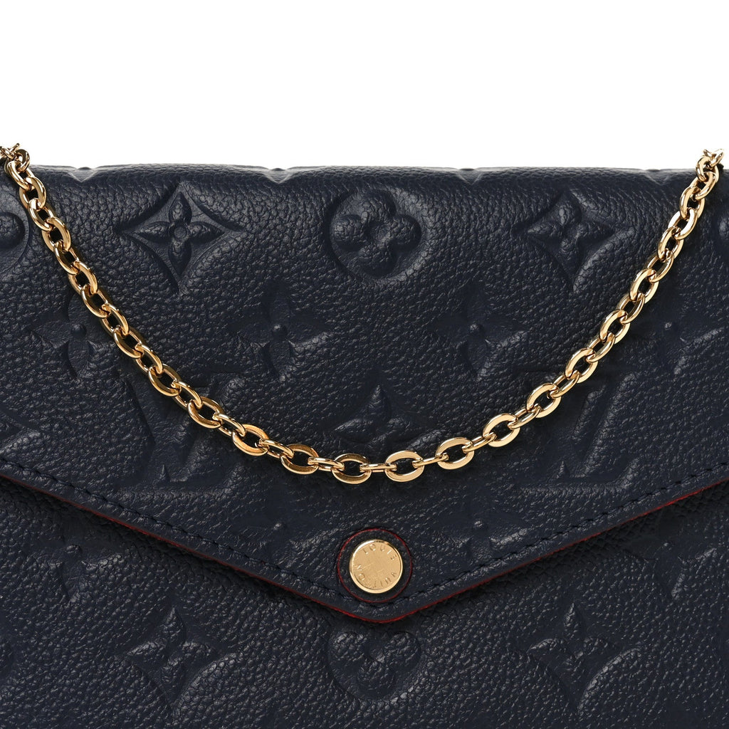 Louis Vuitton Empreinte Pochette Felicie Chain Wallet Marine Rouge