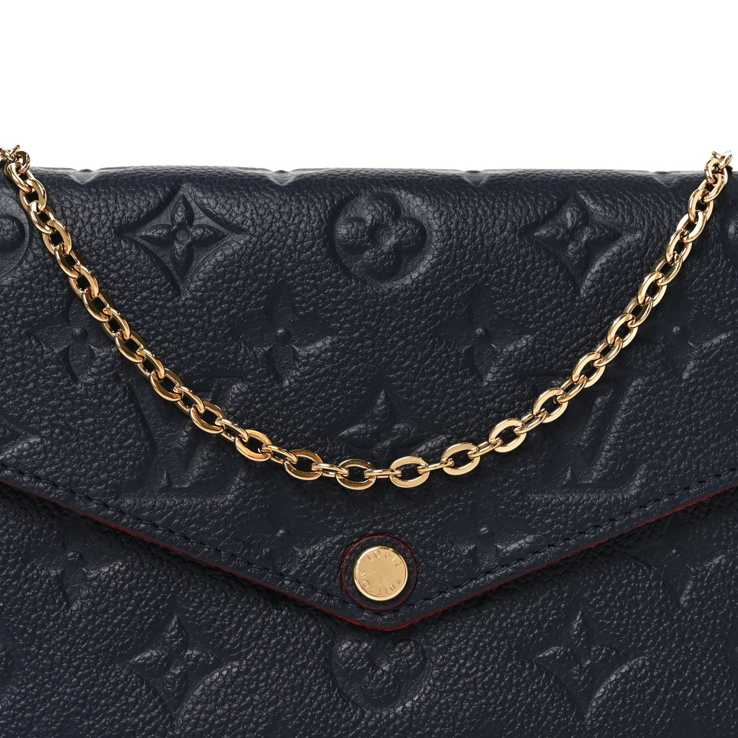 Louis Vuitton Empreinte Pochette Felicie Chain Wallet Marine Rouge