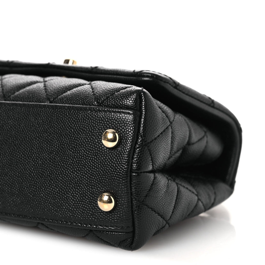 Chanel Caviar Quilted Extra Mini Coco Handle Flap Black