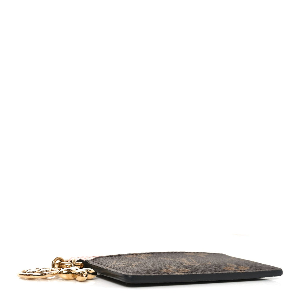 Louis Vuitton Monogram LV Charms Card Holder Rose Ballerine