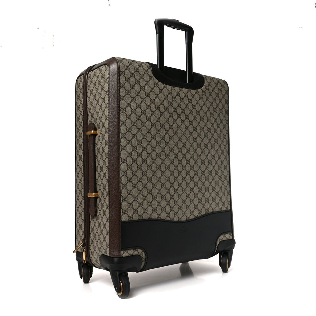 Gucci GG Supreme Monogram Web Medium Savoy Trolley Beige Ebony