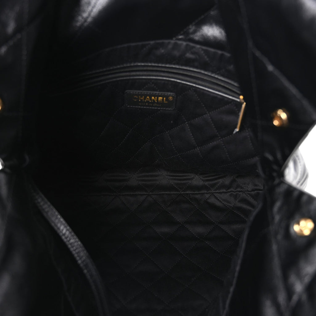 Chanel Shiny Calfskin Quilted Small Chanel 22 Black