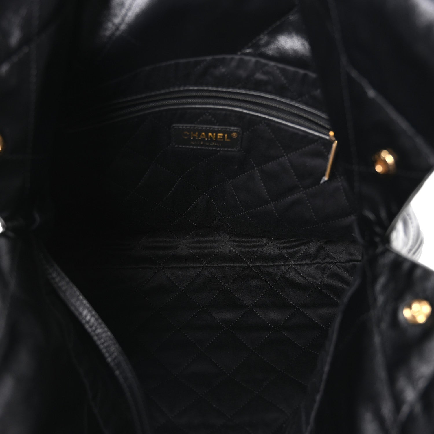 Chanel Shiny Calfskin Quilted Small Chanel 22 Black
