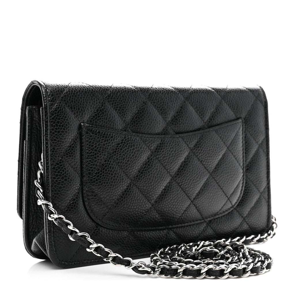 Chanel Caviar Quilted Wallet on Chain WOC Black