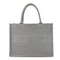 Christian Dior Canvas Embroidered Cannage Medium Book Tote Stone