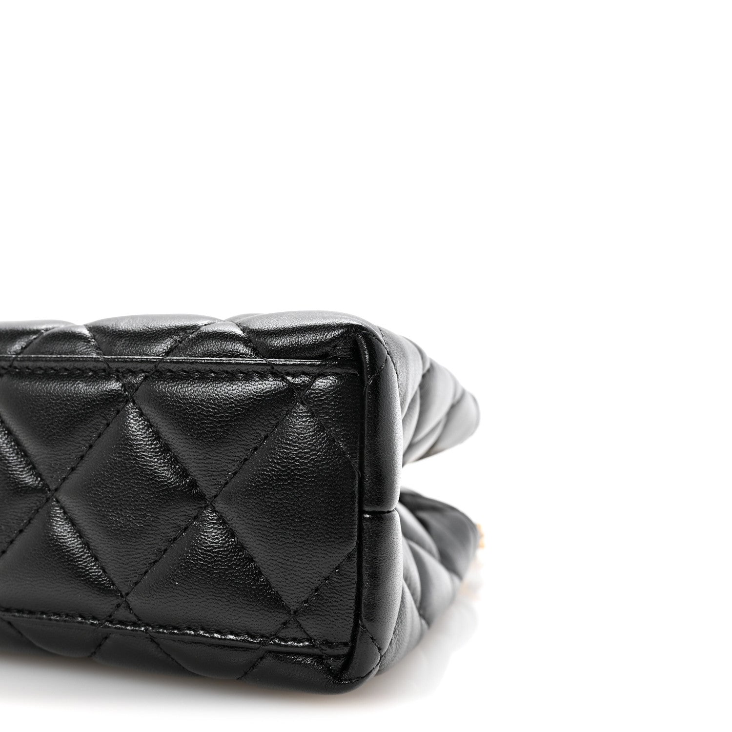 Chanel Shiny Aged Calfskin Quilted Nano Kelly Shopper Black