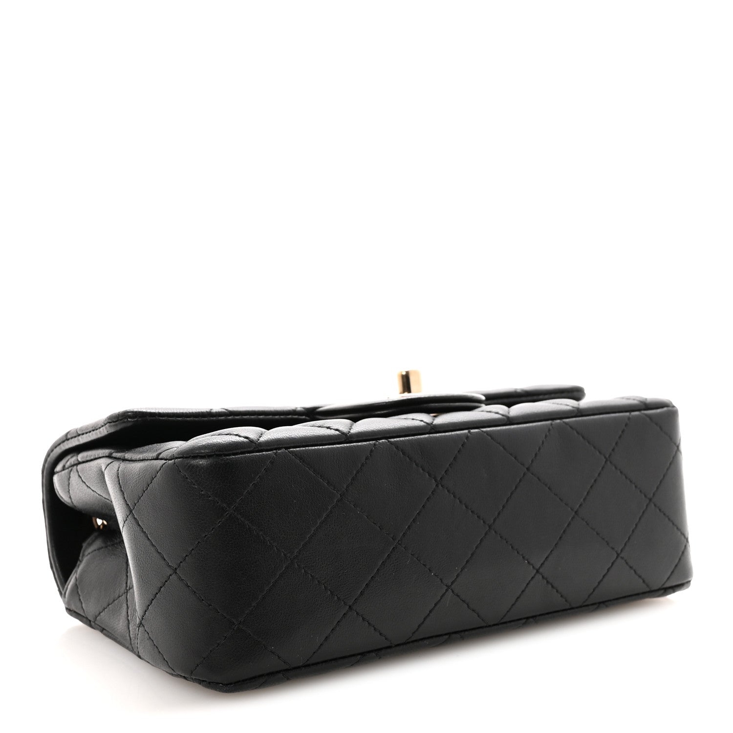 Chanel Lambskin Quilted Mini Rectangular Flap Black