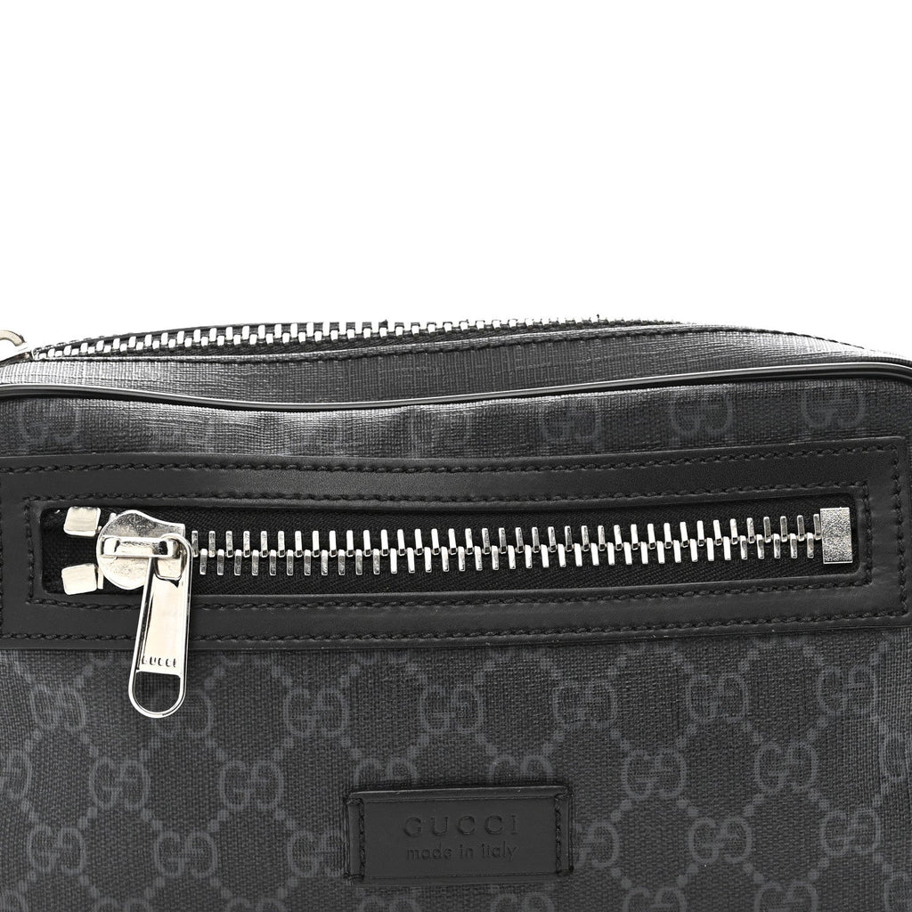 Gucci Soft GG Supreme Monogram Web Belt Bag Black Grey
