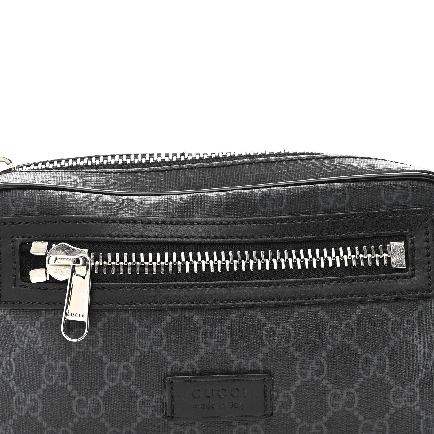 Gucci Soft GG Supreme Monogram Web Belt Bag Black Grey