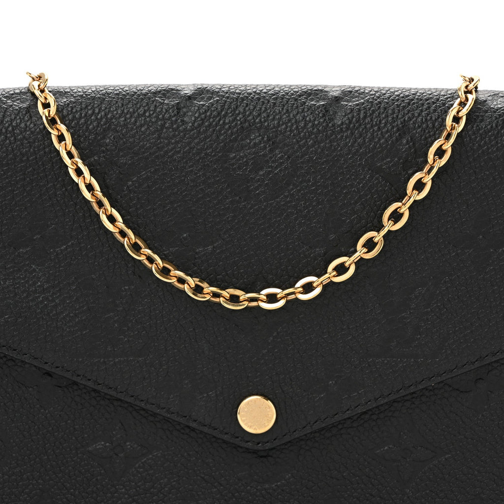 Louis Vuitton Empreinte Pochette Felicie Chain Wallet Black