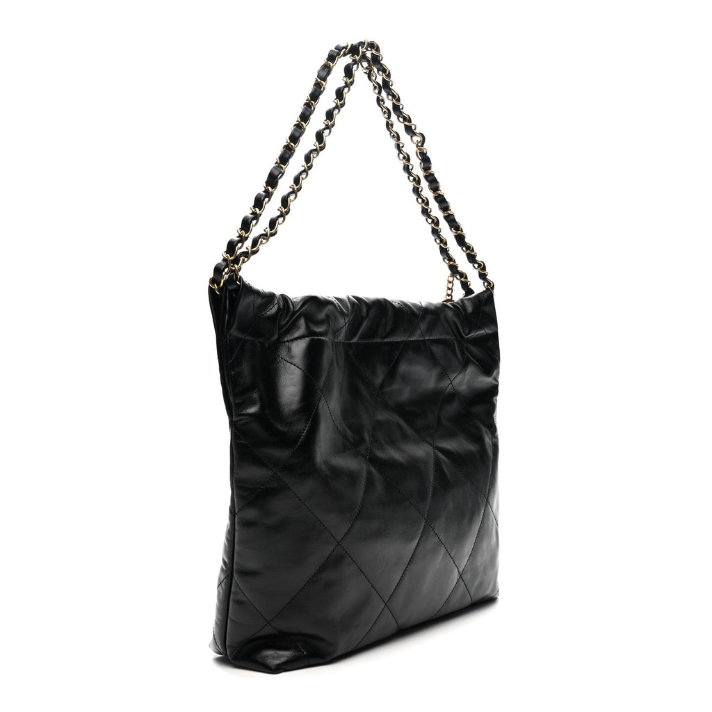 Chanel Shiny Calfskin Quilted Small Chanel 22 Black