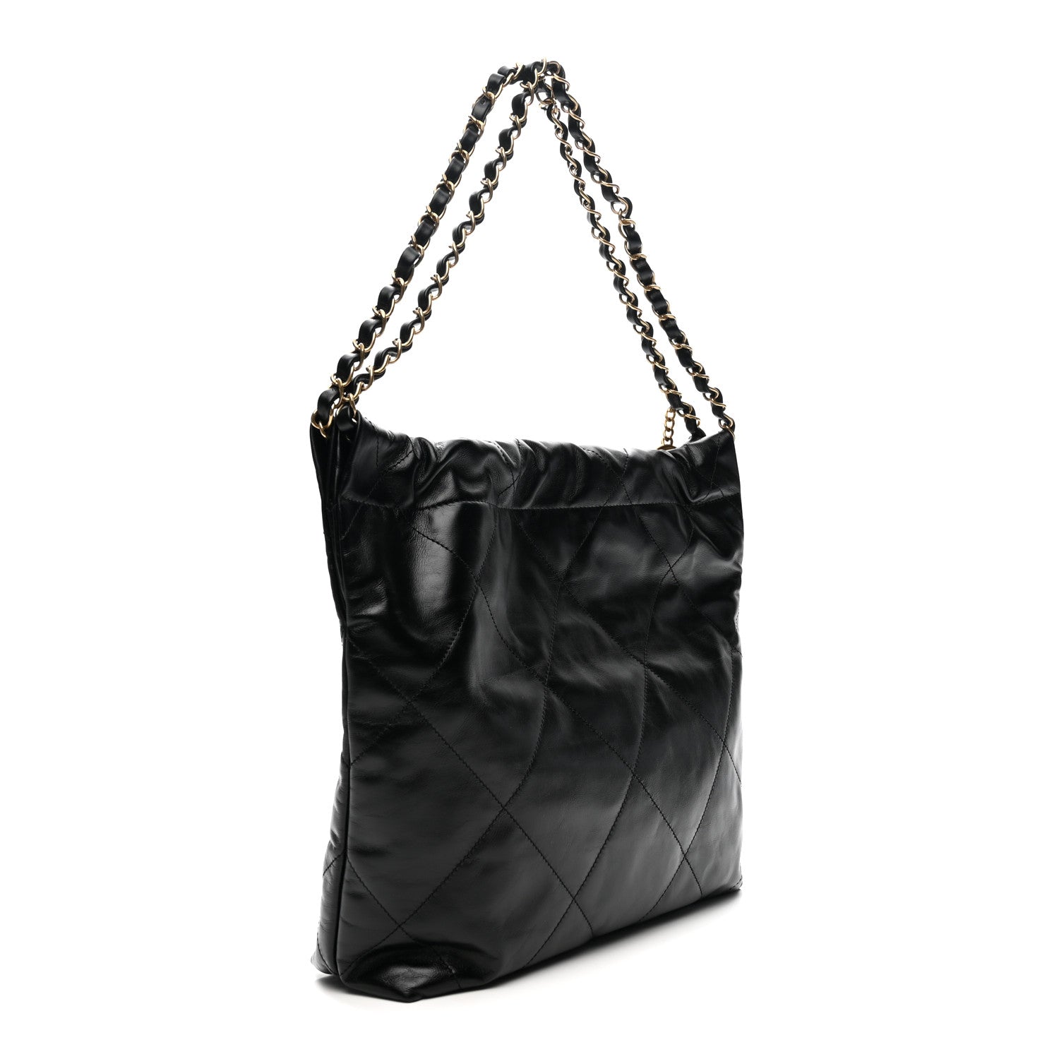 Chanel Shiny Calfskin Quilted Small Chanel 22 Black