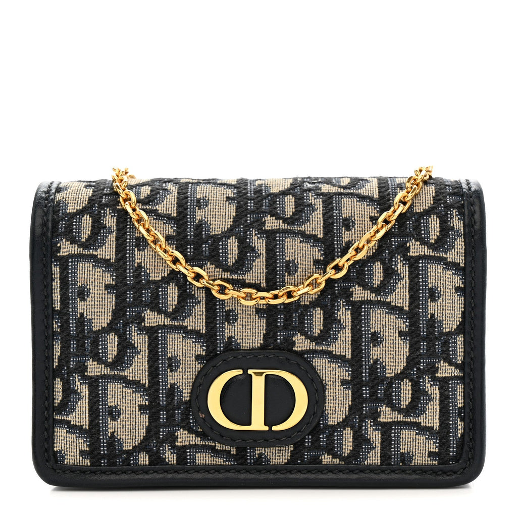 Christian Dior Oblique Nano 30 Montaigne Pouch Blue
