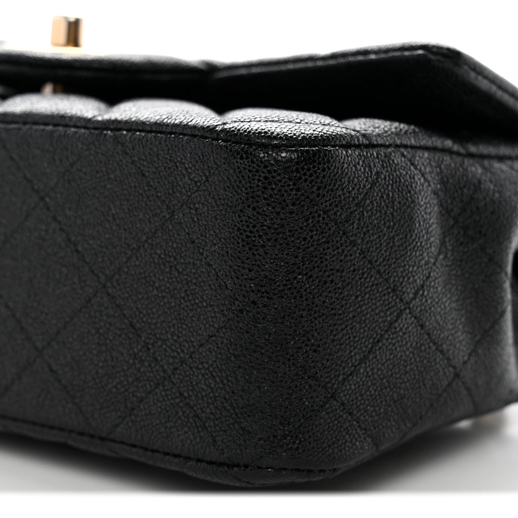 Chanel Caviar Quilted Mini Top Handle Rectangular Flap Black