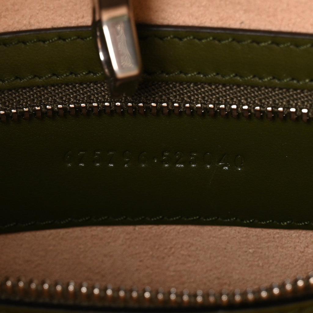 Gucci Calfskin Matelasse Aria Medium GG Marmont Shoulder Tote Military Wood