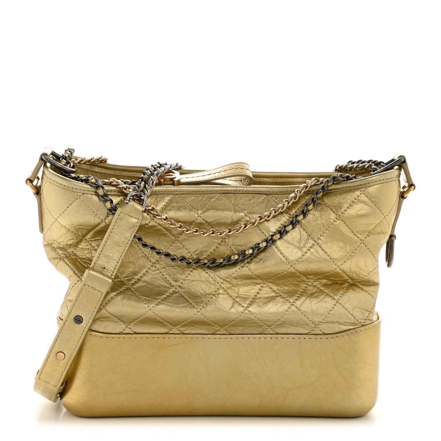 Chanel Metallic Aged Calfskin Quilted Medium Gabrielle Gold