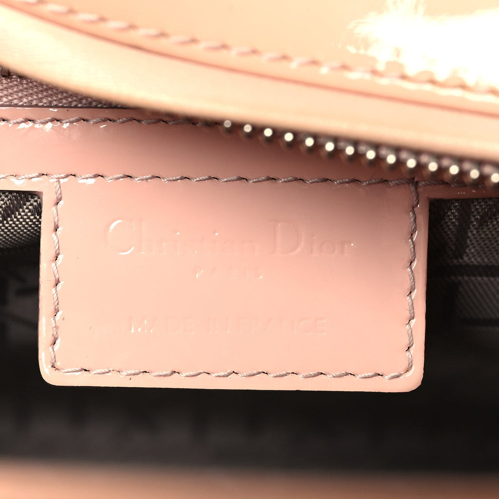 Christian Dior Patent Cannage Medium Lady Dior Rose Clair
