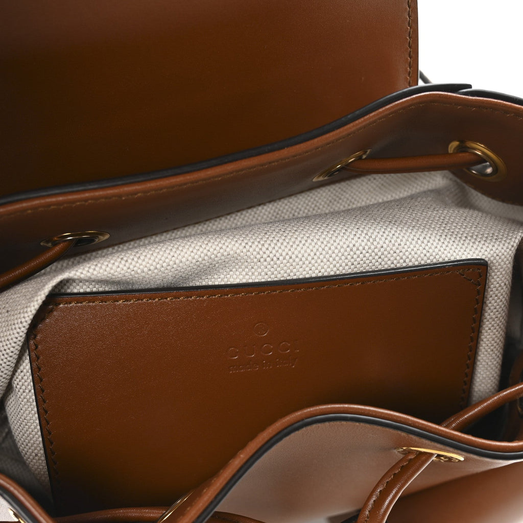 Gucci Calfskin Bamboo Backpack Cuir