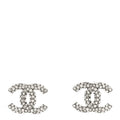 Crystal CC Treasure Chest Earrings Silver