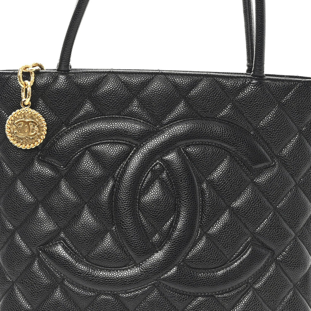 Chanel Caviar Quilted Medallion Tote Black