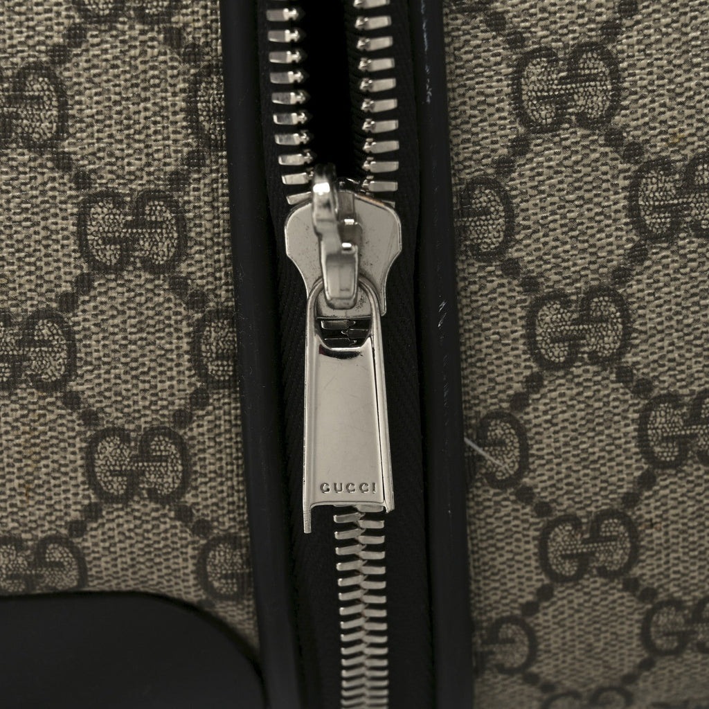 Gucci GG Supreme Monogram Four Wheel Suitcase Black