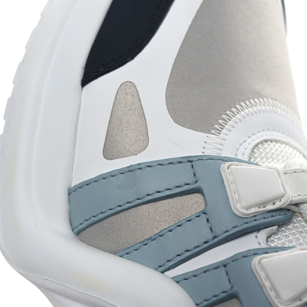 Louis Vuitton Calfskin Technical Nylon LV Archlight Sneakers 38 White Blue Gris
