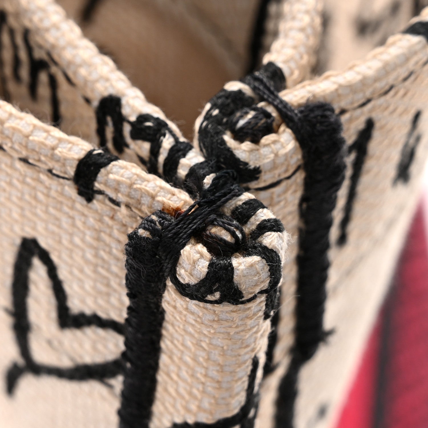 Christian Dior Canvas Embroidered Medium Dioramour Graffiti Book Tote Latte Multicolor