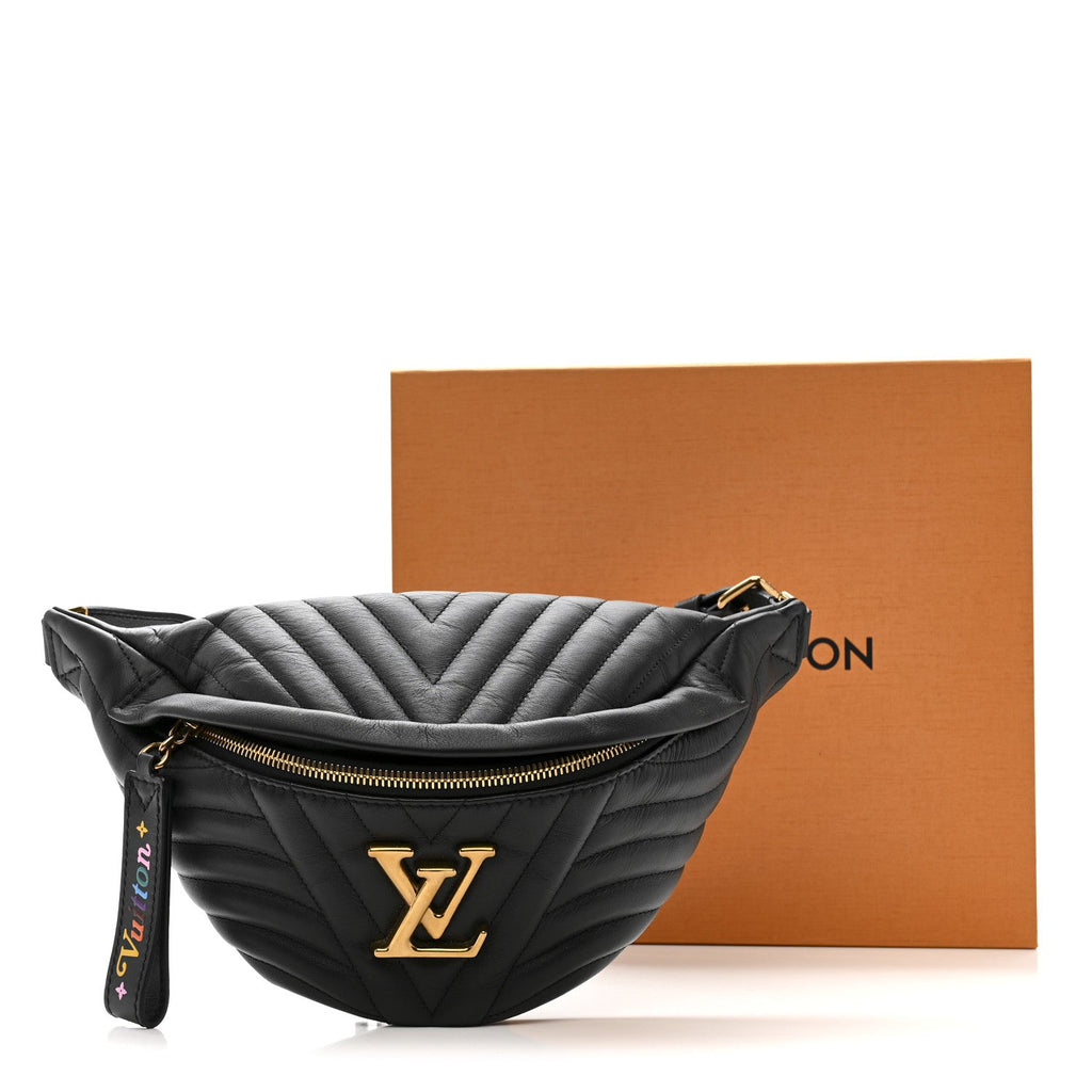 Louis Vuitton Calfskin Quilted New Wave Bumbag Black