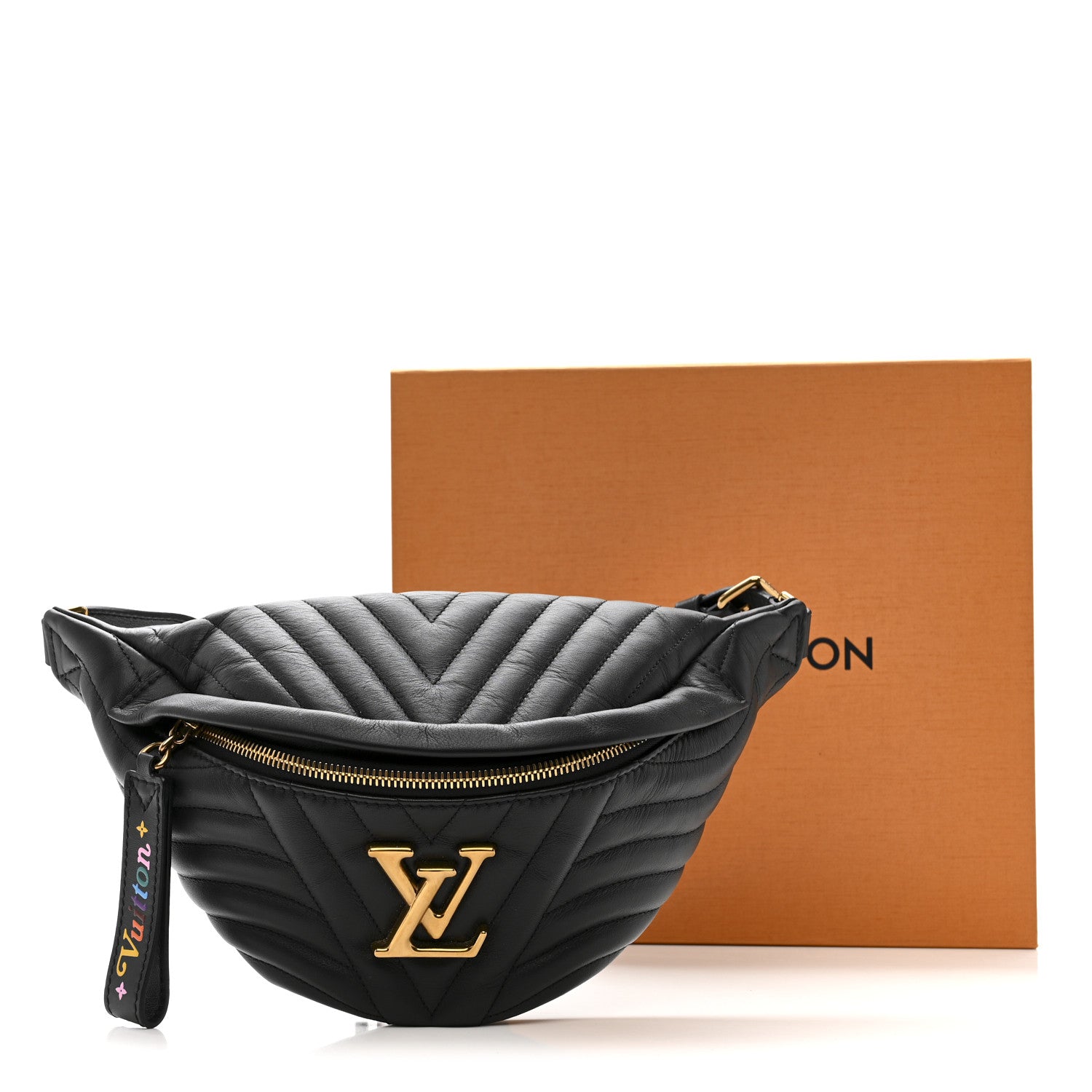 Louis Vuitton Calfskin Quilted New Wave Bumbag Black