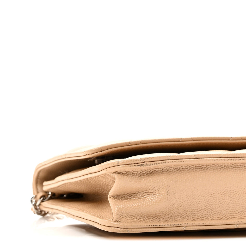 Chanel Caviar Quilted Wallet on Chain WOC Beige