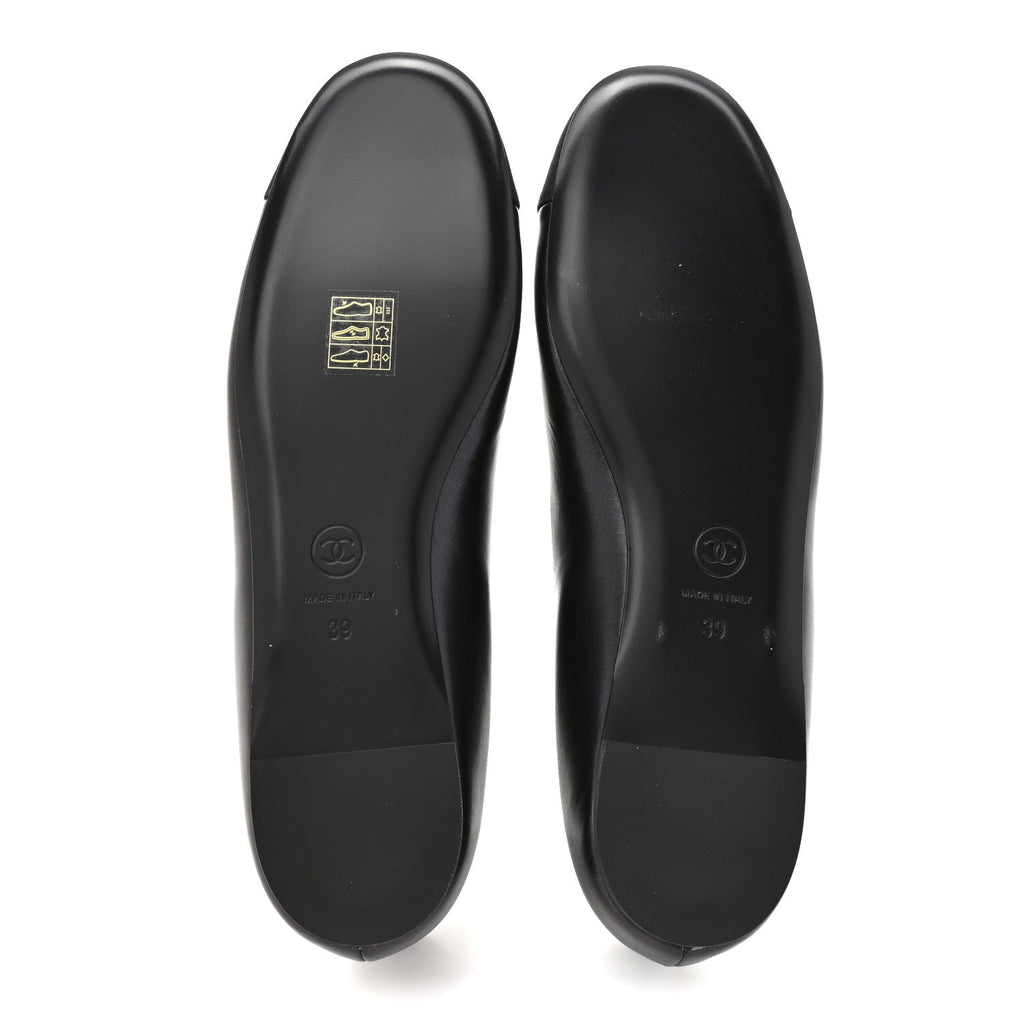 Lambskin Grosgrain Mary Jane Flats 39 Black