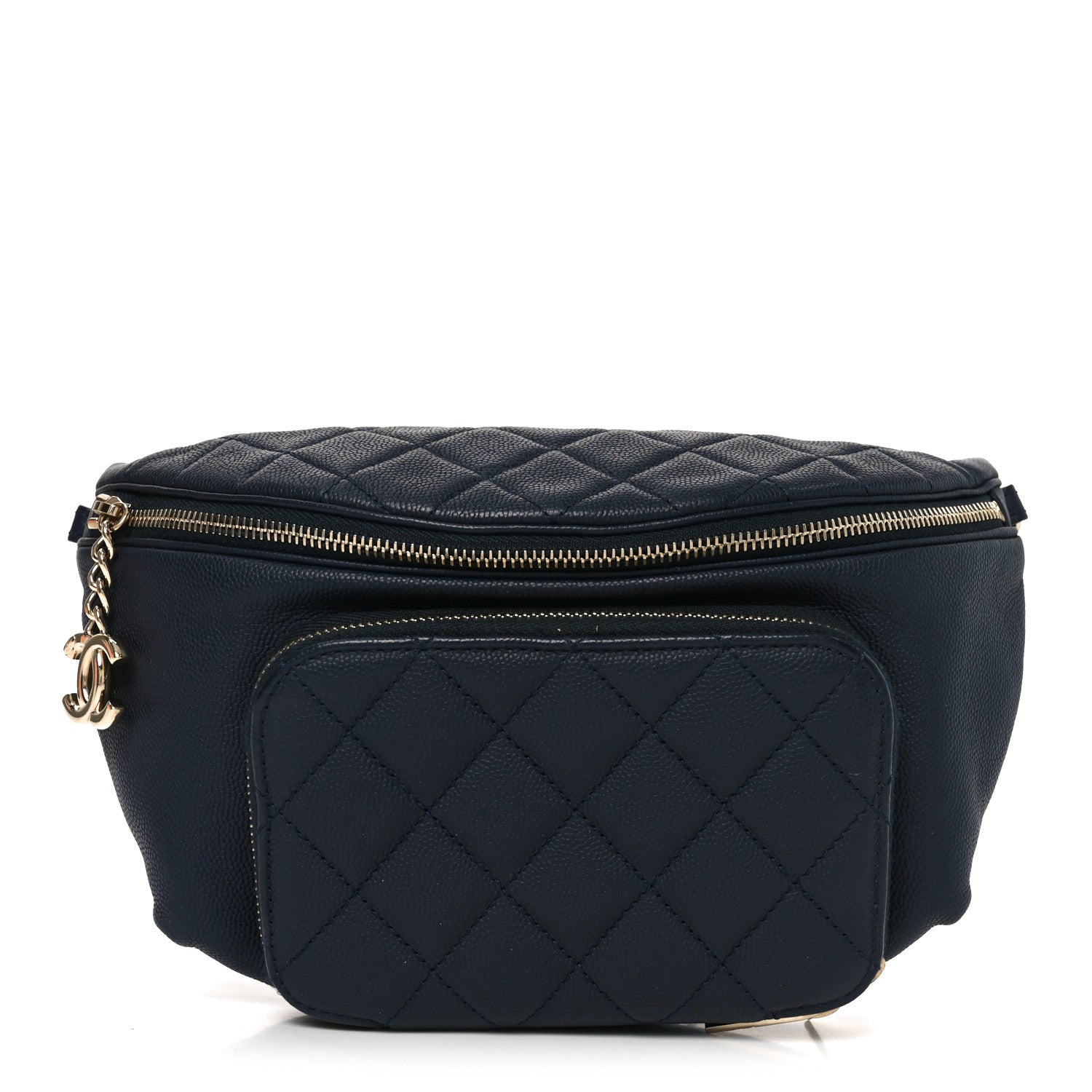 Chanel Caviar Quilted Business Affinity Waist Belt Bag Navy