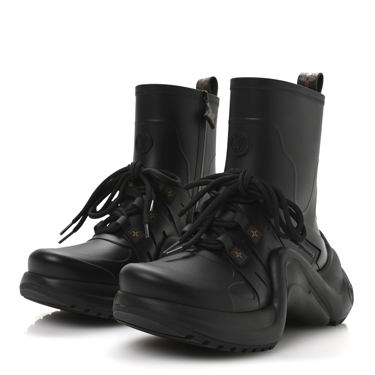 Louis Vuitton Mat Rubber Monogram LV Archlight Sneaker Boots 38 Black