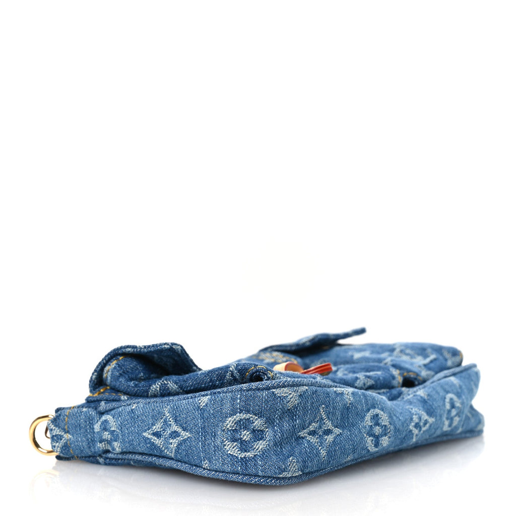 Louis Vuitton Monogram Pochette Accessories Cargo  Blue Denim