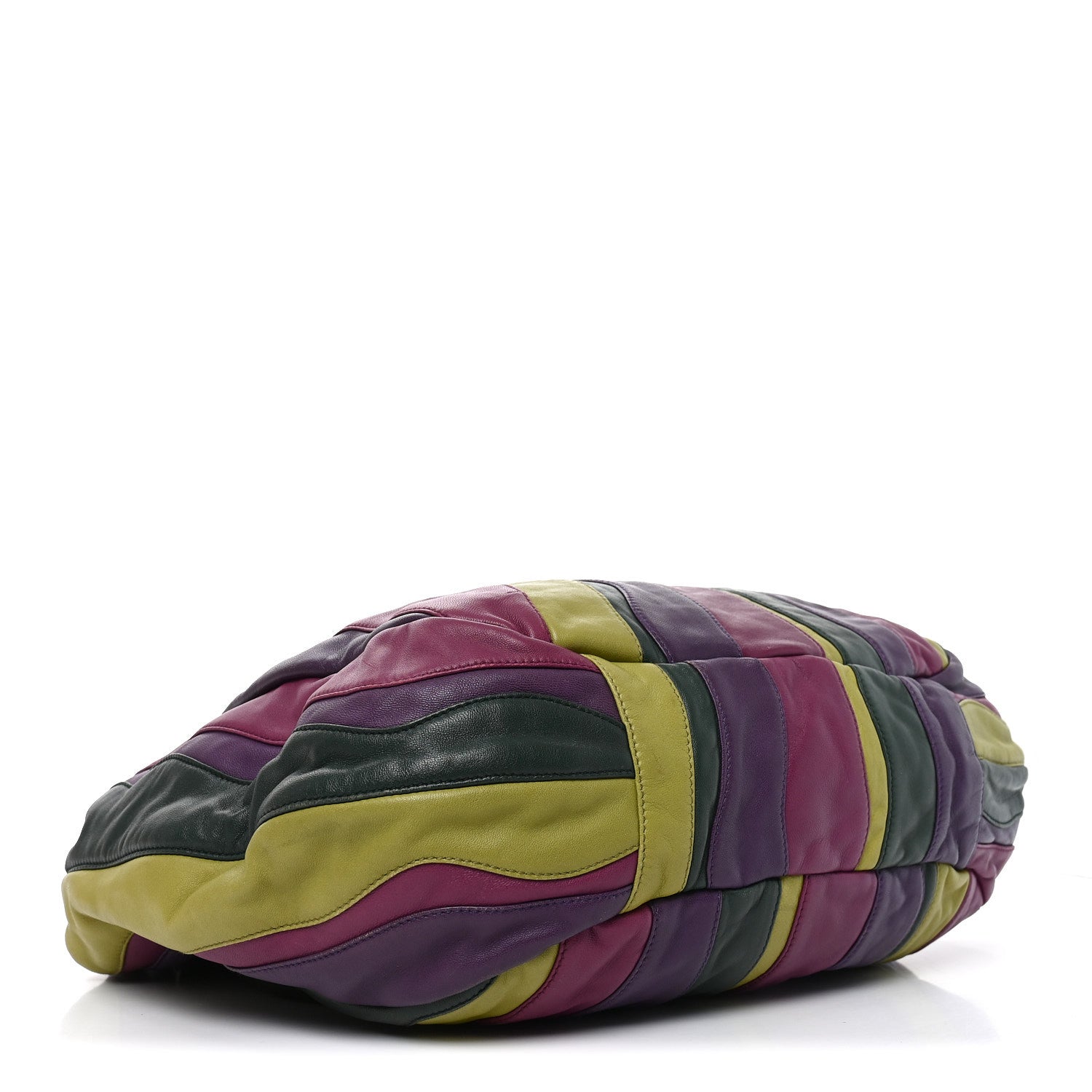 Prada Nappa Trembled Blossoms Stripes Shoulder Bag Viola Alloro