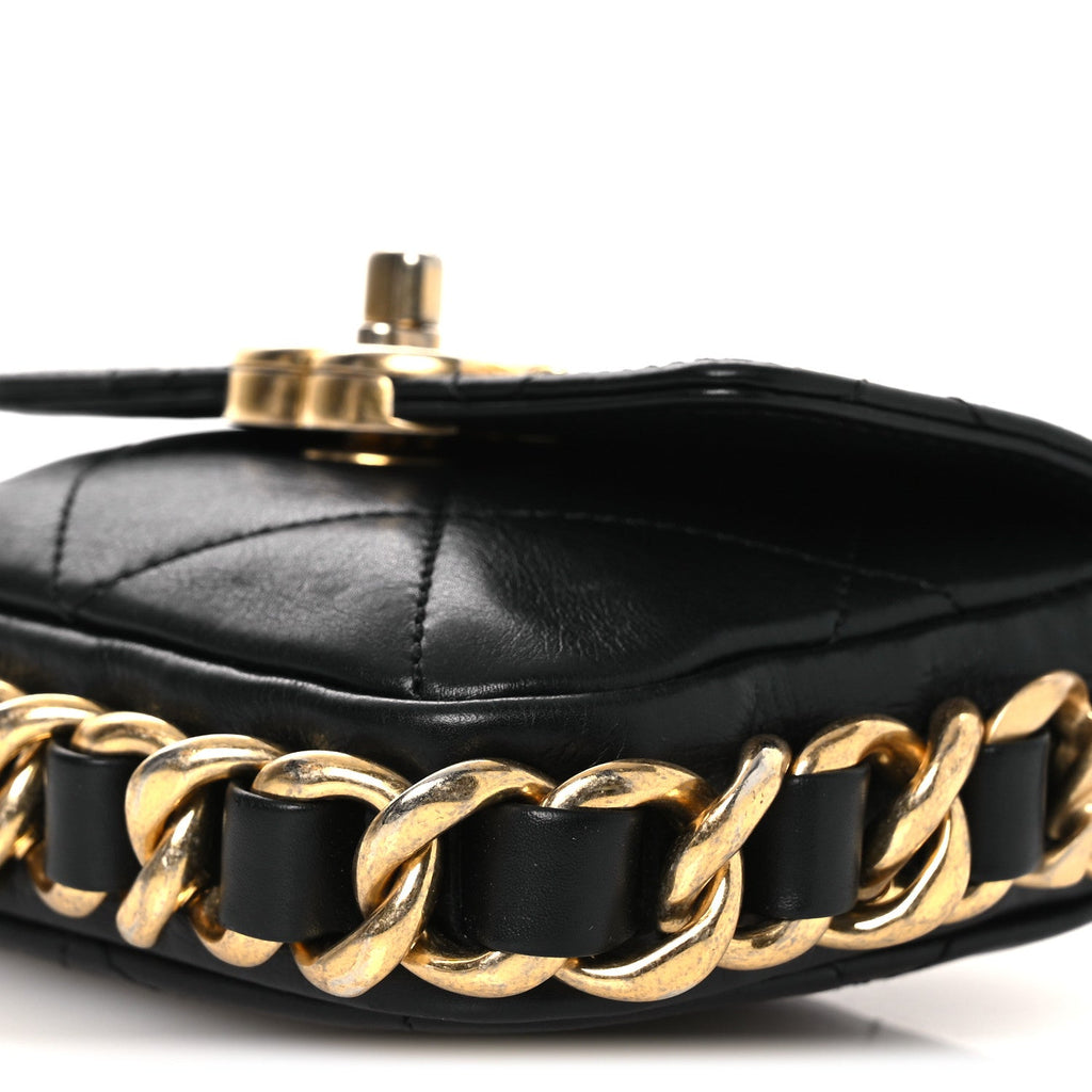 Chanel Calfskin Quilted Mini Framing Chain Bag Black