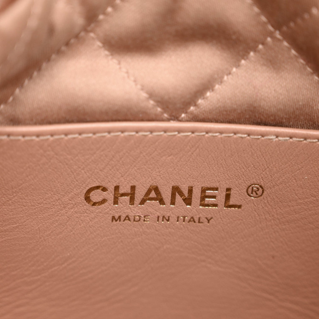 Chanel Metallic Calfskin Quilted Mini Chanel 22 Copper