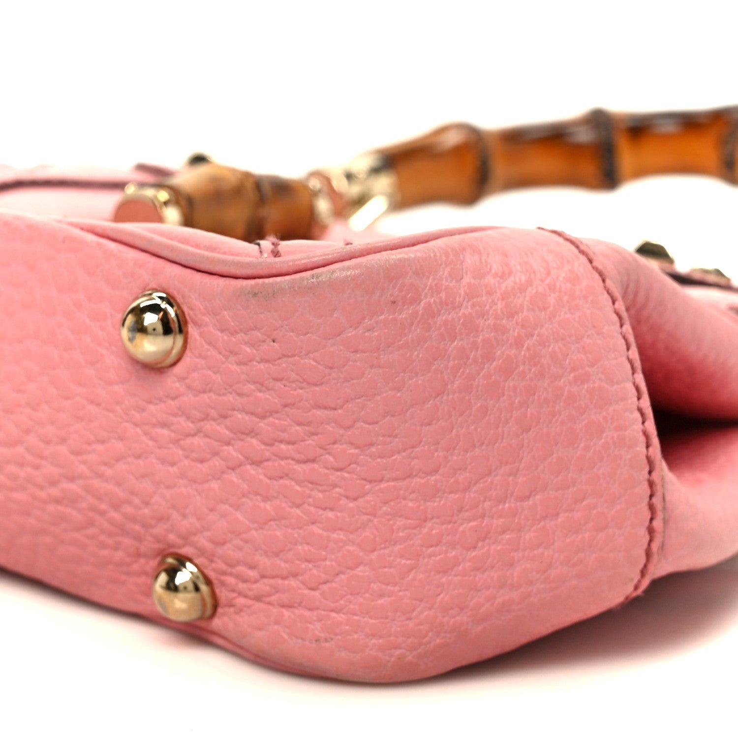 Gucci Calfskin Bamboo Top Handle Bag Pink