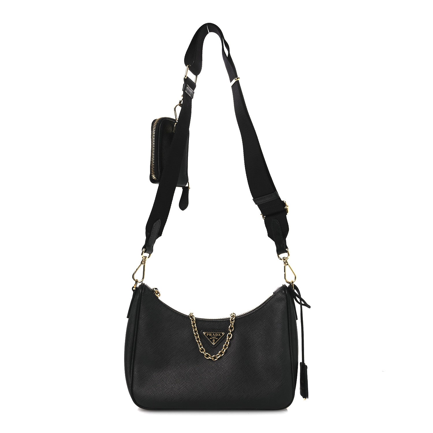 Prada Saffiano Lux Re-Edition 2005 Shoulder Bag Black