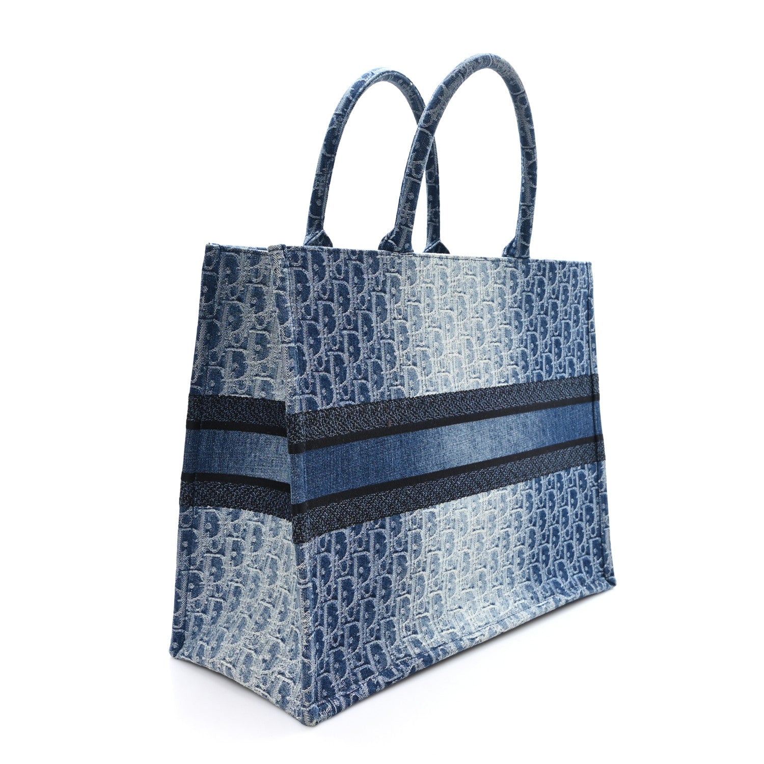 Christian Dior Oblique Denim Large Book Tote Blue