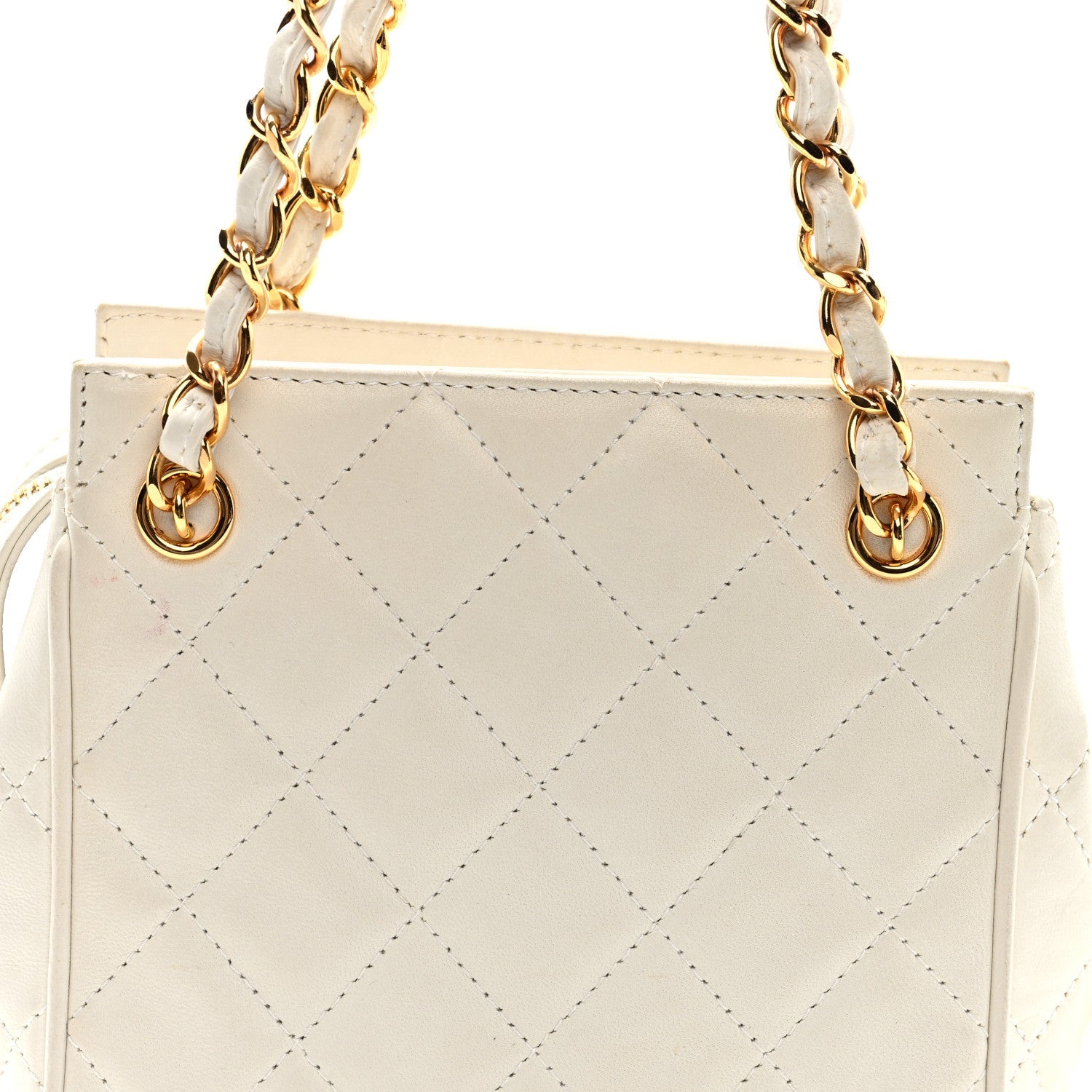 Chanel Lambskin Quilted Shoulder Bag White
