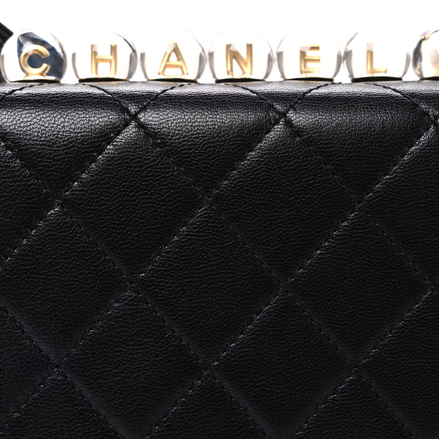Chanel Lambskin Quilted Chic Pearls Flap Black