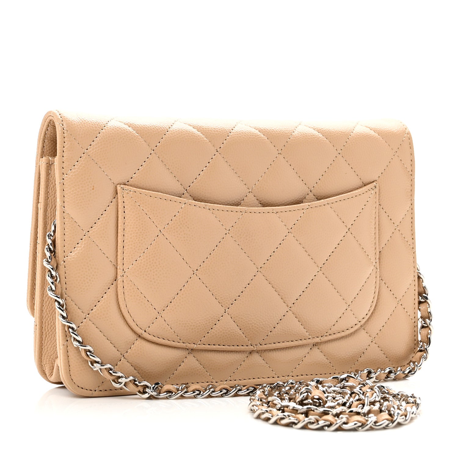 Chanel Caviar Quilted Wallet on Chain WOC Beige